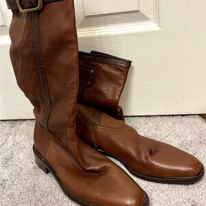 Coach Women's Brown Leather Riding-Style Boots